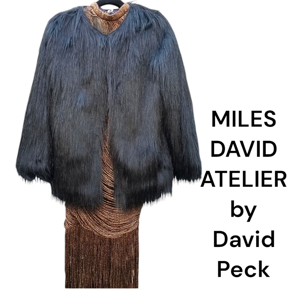 Stunning Statement Faux Fur coat by David Peck for Miles David